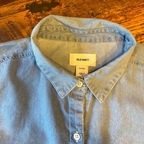 Old Navy Jean Button Down Shirt - Youth 14 - Picture 3 of 7
